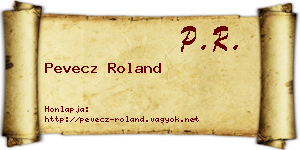 Pevecz Roland névjegykártya