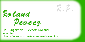 roland pevecz business card